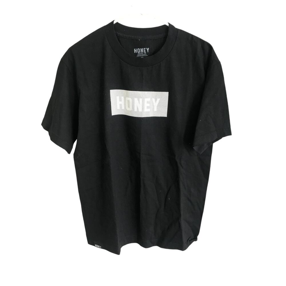 Honey Brand Co T-Shirt Mens M Black Short Sleeve Crew Neck Honey Graphic Tee